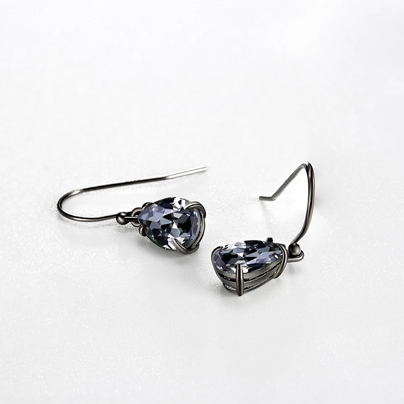 Винтажные серьги-капельки в стиле ретро с черной слезой для женщин подлинные