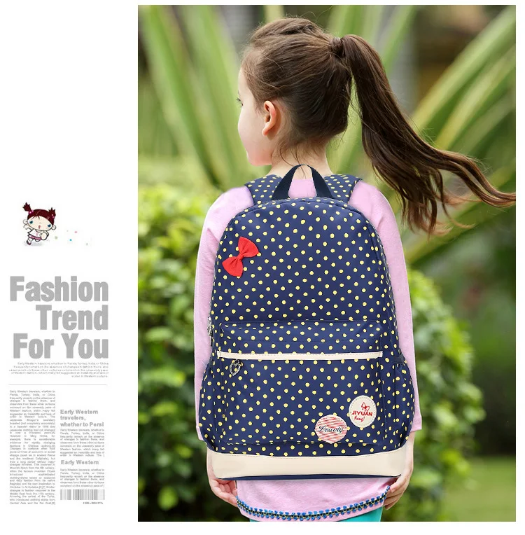 2018 Новый Средняя Школа Многофункциональный 3 комплекта в белый горошек свет