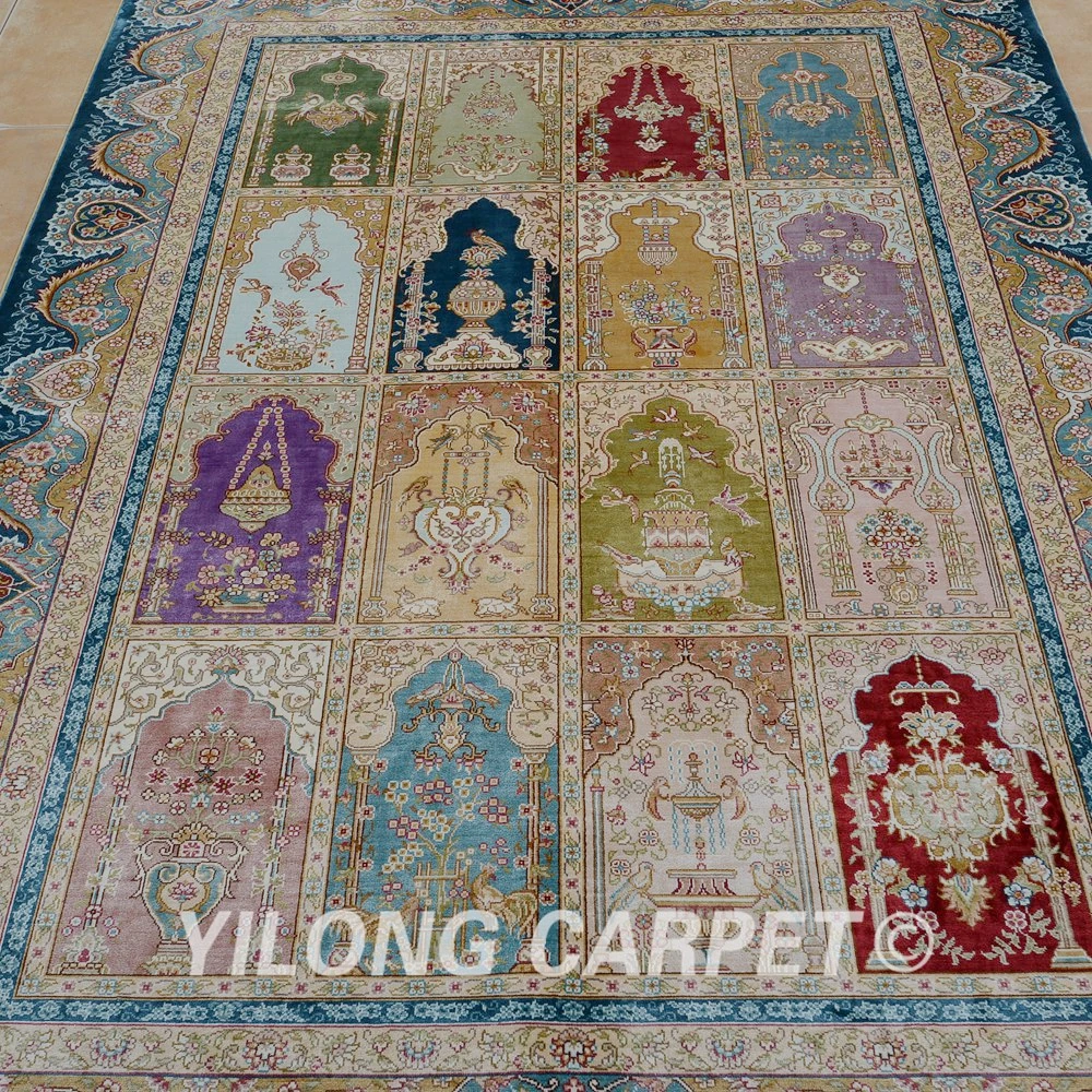 Традиционный садовый коврик Yilong 4 'x 6' всесезонный дизайнерский иранский