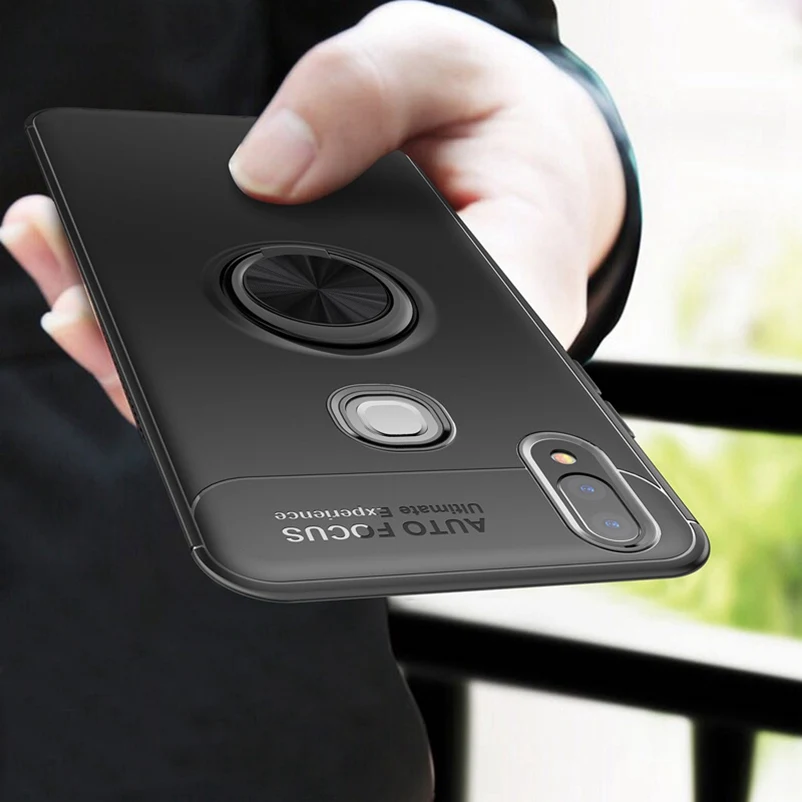 Чехол для Vivo V9 360 градусов из ТПУ с держателем на палец автомобильный Магнитный