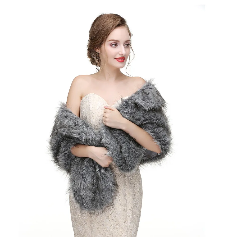 Forevergracedress элегантные мягкие осень-зима искусственного меха невесты Свадебные палантины куртки-болеро Свадебные пальто шали шарфы PJ426