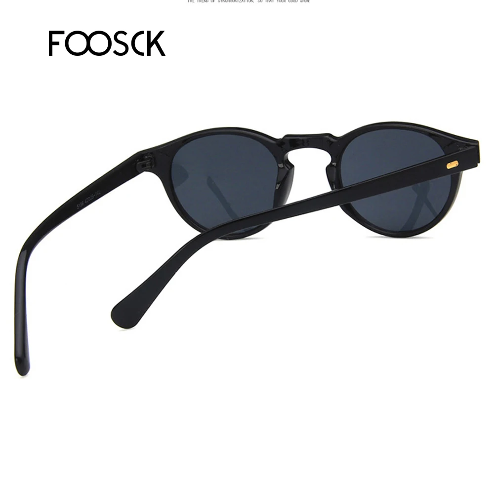 Мужские и женские круглые солнцезащитные очки FOOSCK винтажные дизайнерские в
