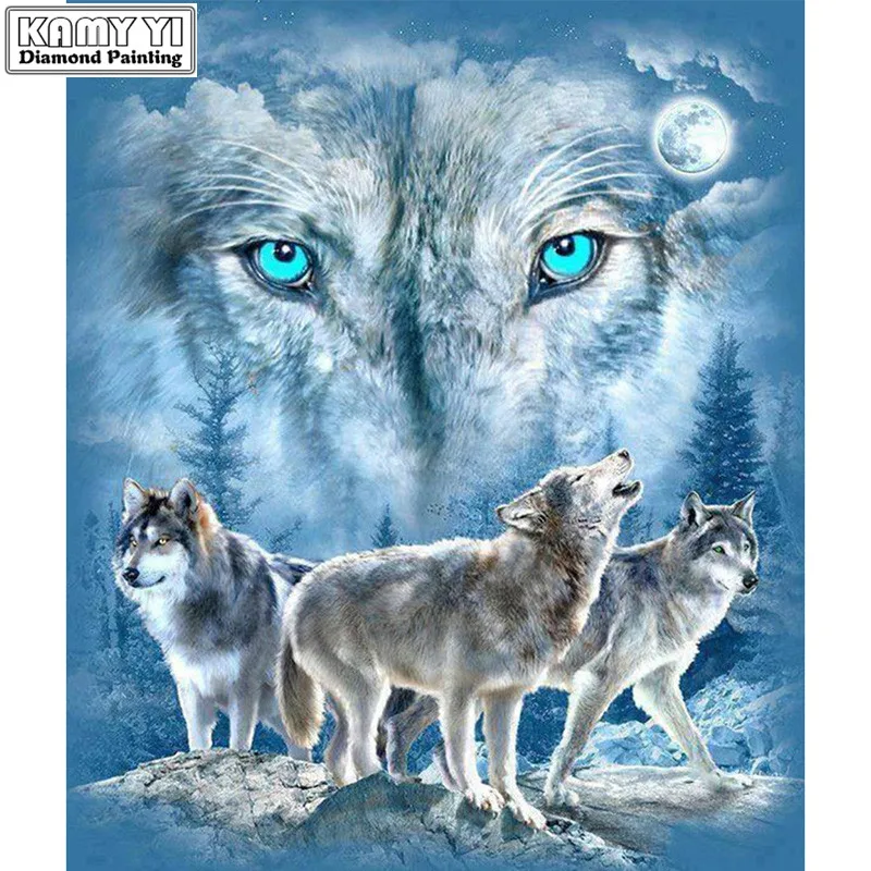

Полный квадрат/круглый 5D DIY Алмазная вышивка волк семья алмазная живопись мозаика вышивка домашний декор живопись HYY
