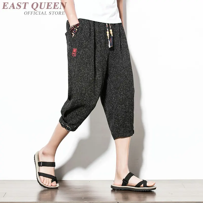 Укороченные брюки для мужчин традиционная китайская одежда повседневные