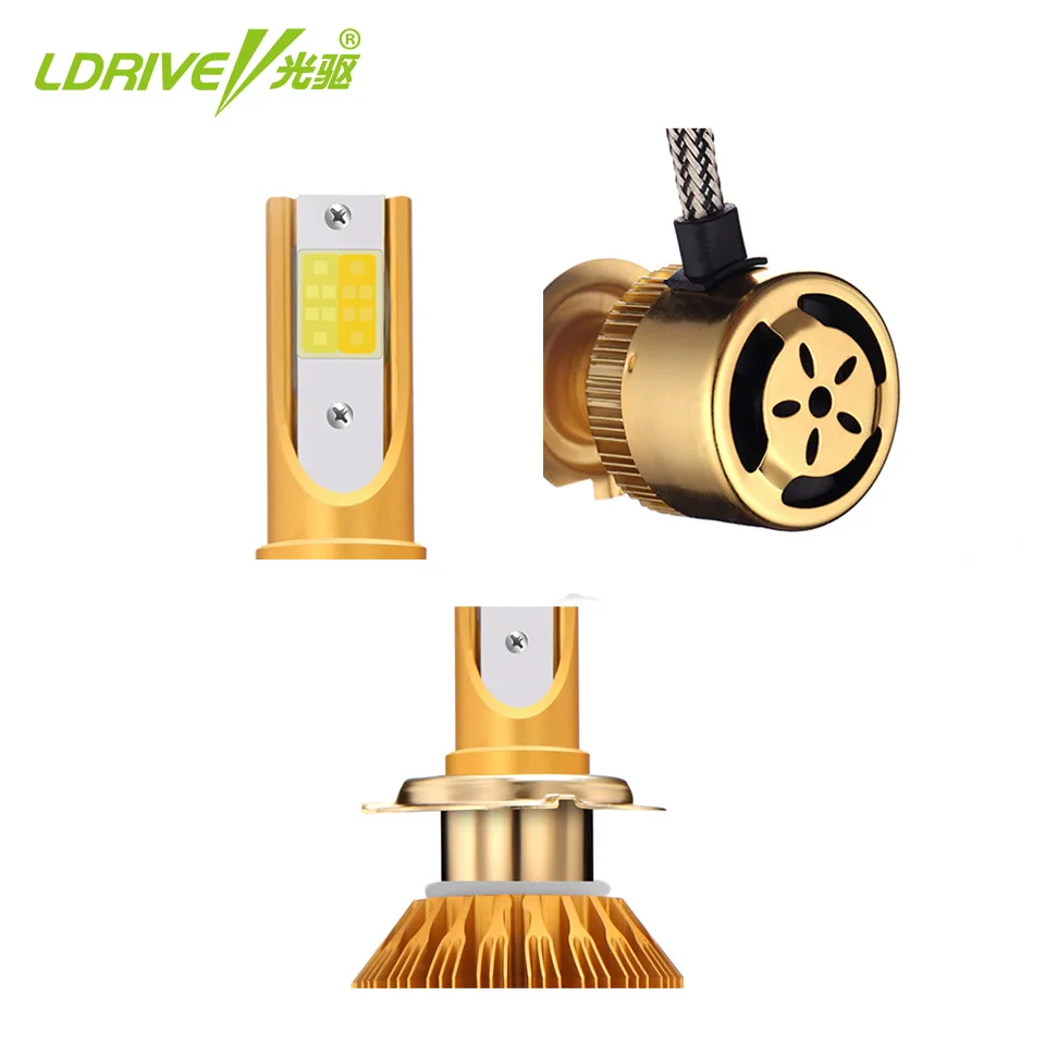Светодиодный налобный фонарь LDRIVE 2 шт. H1/H3/H4/H7/H11/9005/9006/880 38 Вт 48 лм 6000K 3000K