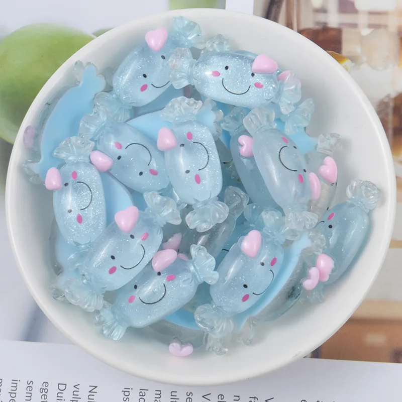 10 шт. принт с героями мультфильмов Kawaii конфеты плоской задней частью кабошоны из