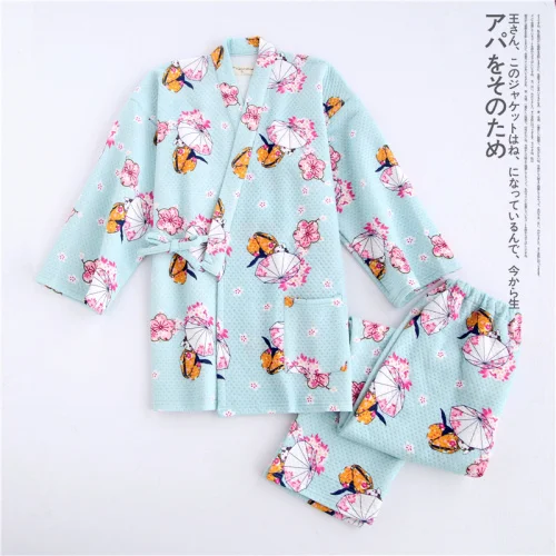 style 6 Женский пижамный комплект зима утолщение юката нижнее белье японский халат-Кимоно Костюмы для пар Ночная рубашка одежда для сна халат для отдыха - Цвет: style 6