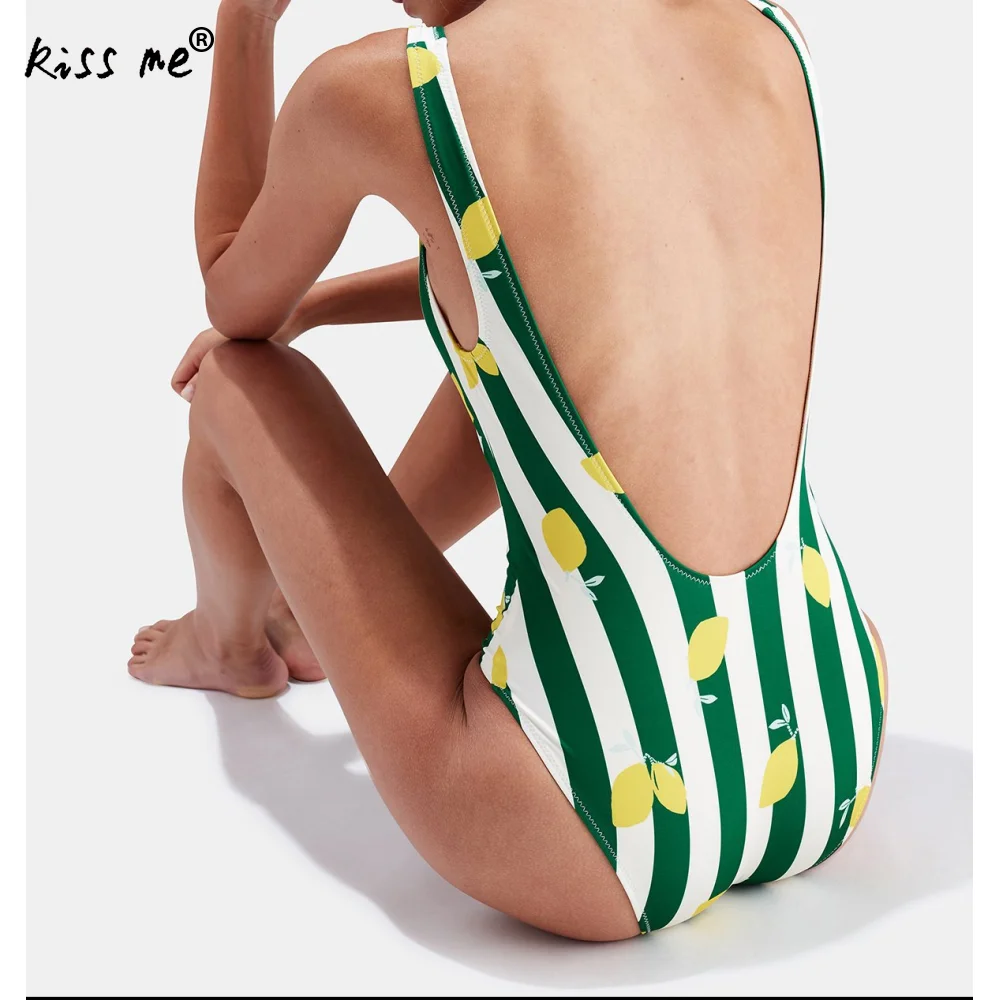 Женский купальник бикини Цельный Холтер с открытой спиной летняя пляжная одежда