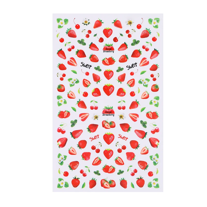 3D наклейки для ногтей самоклеящиеся переводные цветные милые в виде сердца