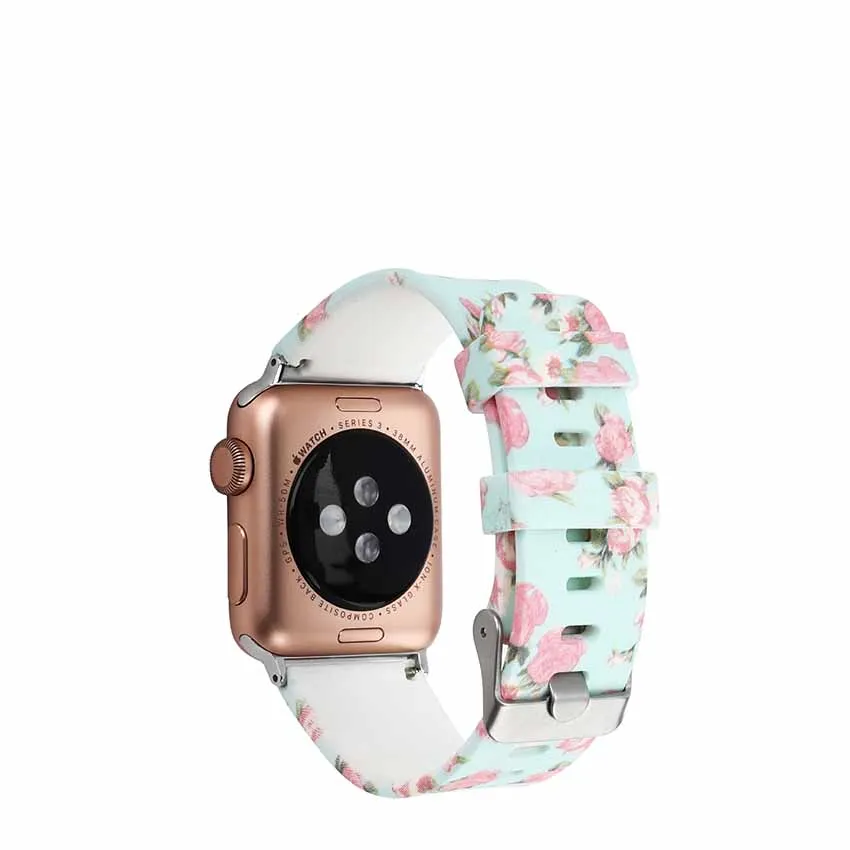 Мягкий силиконовый ремешок для наручных часов Apple Watch серии 1/2/3/4 iWatch 38 мм 42 40 44
