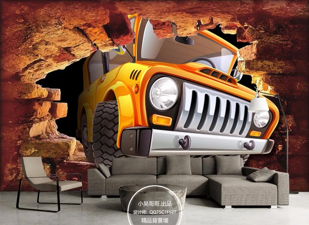 Обои мультфильм автомобиль обои гостиная спальня для стен 3 D Ресторан Бар фон
