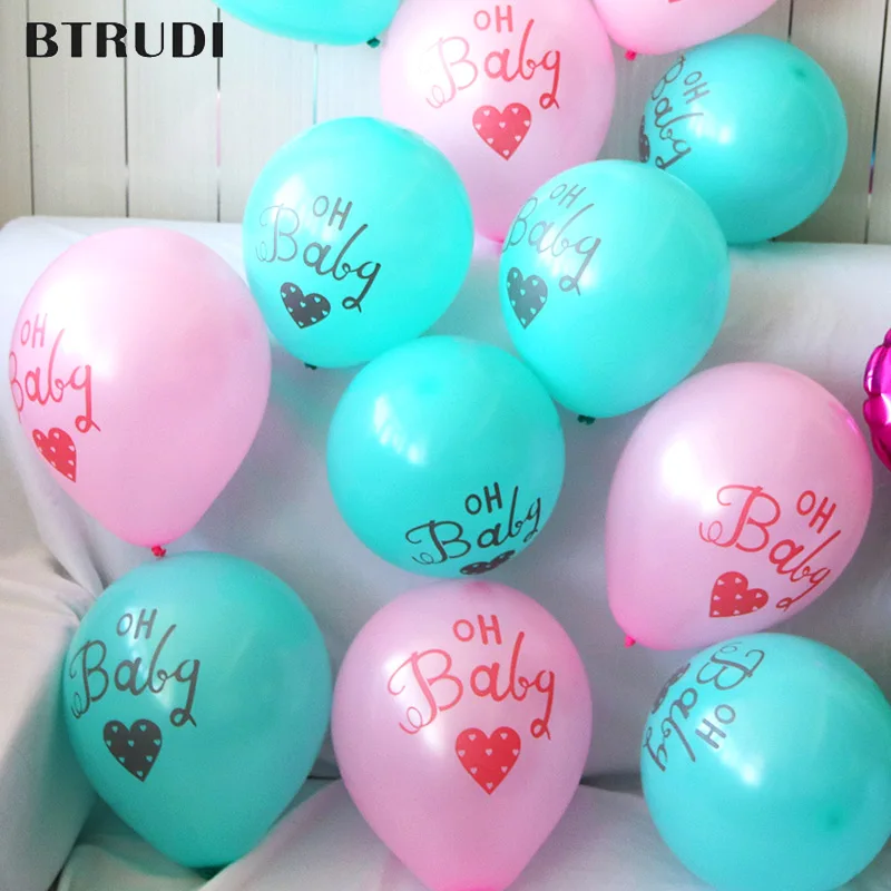 

BTRUDI 10pcs/lot oh baby print Matte latex balloon 10inch baby shower ballons decoration birthday globos cumpleanos infantiles