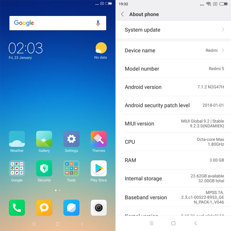 Глобальная версия Xiaomi Redmi 5 7 &quotполный Дисплей 2 ГБ 16 Snapdragon 450 Octa Core 12MP Камера 3300 мАч