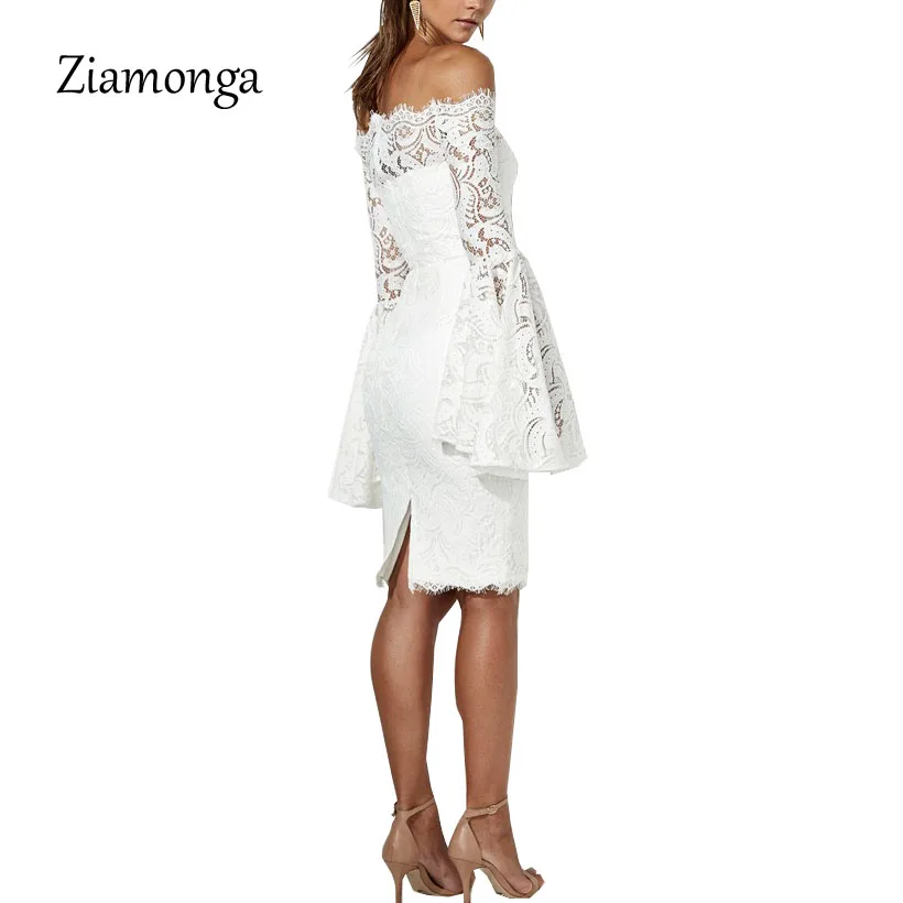 Ziamonga сексуальное модное дизайнерское Бандажное Платье женское белое|bandage dress|lace