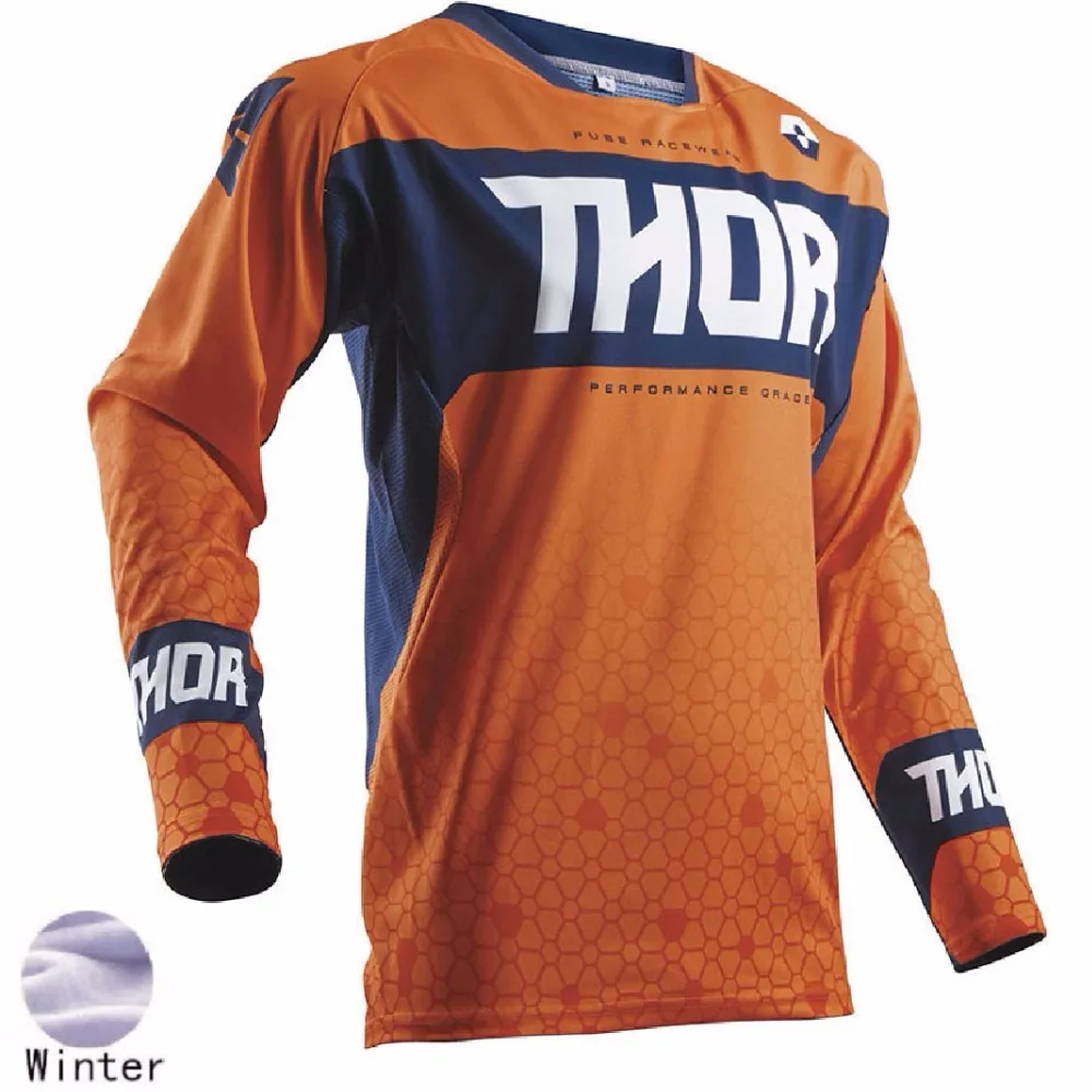 Зимние Термальность Fleece Moto Smot Джерси Downhill Мотокросс Мотоцикл Горный велосипед MX