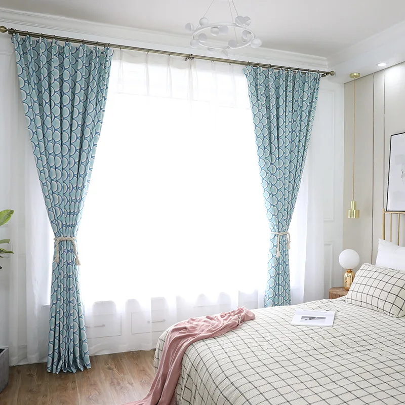 Modern Simple European Polyester Cotton Printing Curtains for Living Dining Room Bedroom. | Дом и сад