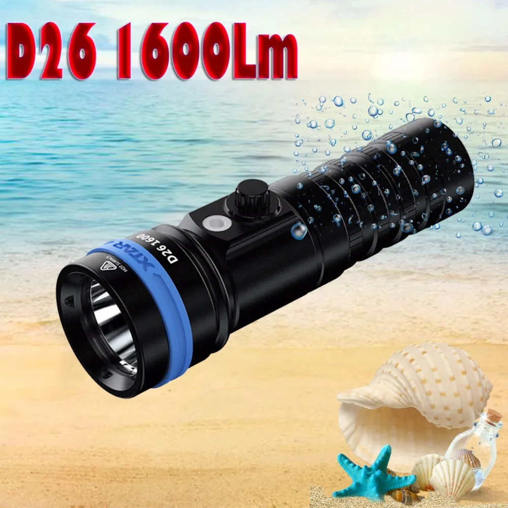 XTAR D26 1600 фонарик для дайвинга CREE XHP35 HI D4 люмен света расстояние 432 метра магнитный