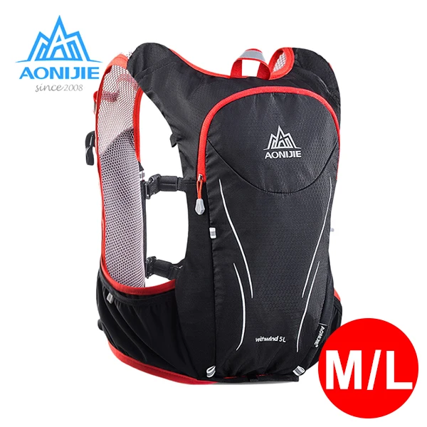 Red M AONIJIE 5L Женский Мужской марафон жилет-рюкзак против обезвоживания для 2L воды мешок велосипедный походный мешок Спорт на открытом воздухе бег рюкзак - Цвет: Red M