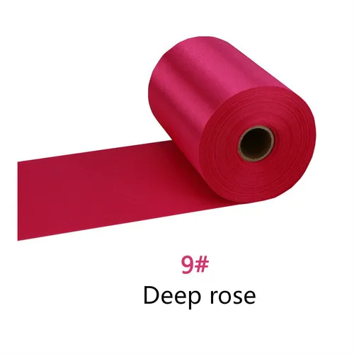 9-Deep rose 25 метров/рулон 8 см/10 см/15 см в ширину шампанского атласная лента полиэстер лента для свадебного стула/автомобиля/вечерние украшения Ручное шитье DIY - Цвет: 9-Deep rose
