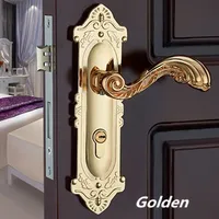 ivory white antique brass mechanical mute panel handle lock ,gold and black bedroom kitchen bathroom solid wooden door lock gold