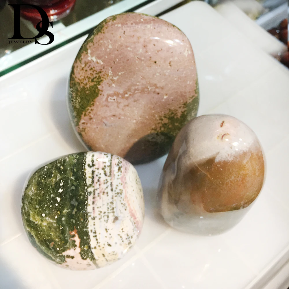 

DS Natural Polished Ocean Jaspe Quartz Crystal Raw Gemstone Mineral Specimen Ornament Opalus Ore Specimen For Display Decoration