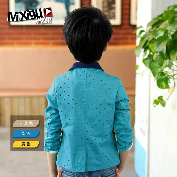 Новинка 2017 года блейзеры для мальчиков с длинными рукавами в горошек детская