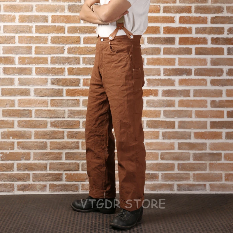 Goedkoop Bronson Repro 1873 Eend Canvas Broek Vintage Mannen Vermoeidheid Logger Broek Bruin