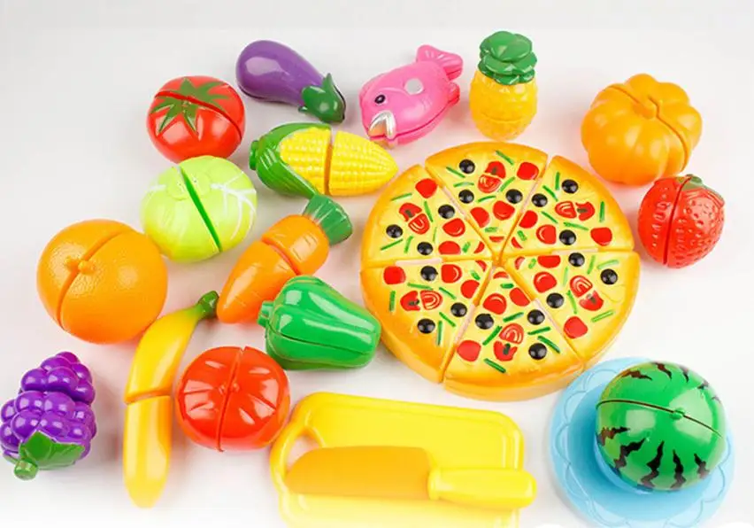 

24 Pieces Kitchen Dinner Cutting Treats Fun Play Food Set Living Toys gift for Kids brinquedos materiel loisirs creatif great