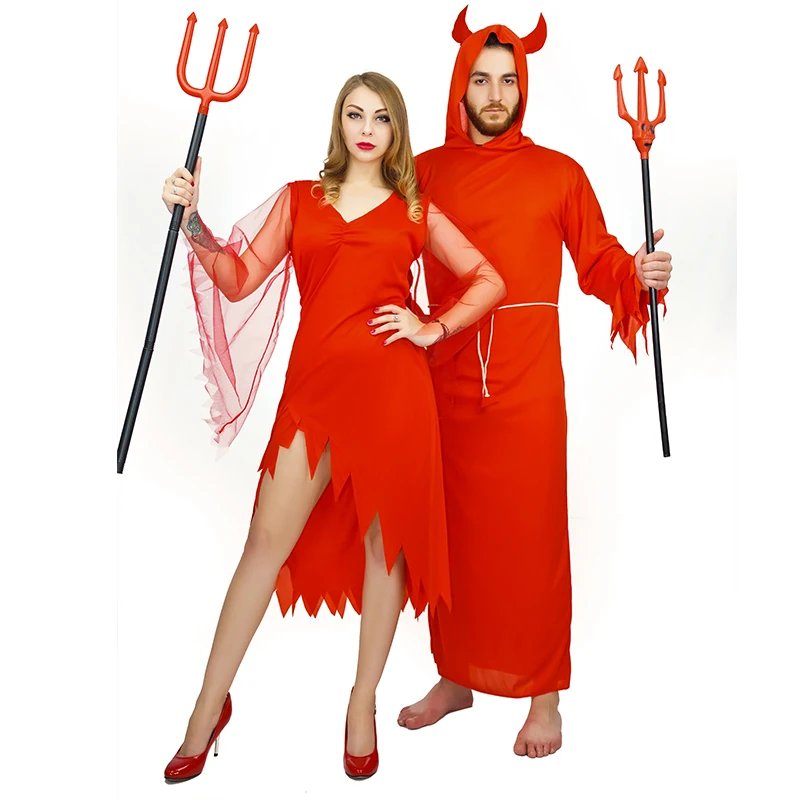 Новое поступление женский костюм дьявола Полиэстер Косплей красное сексуальное