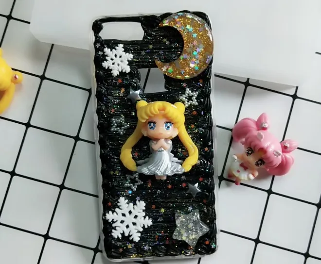 3D чехол ручной работы для samsung S10 plus S9/S8+ кремовый Сейлор Мун чехол для телефона «сделай сам» Galaxy Note 8/9 заказной крем конфетный подарок для девочки