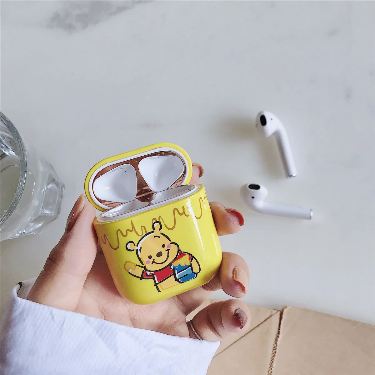 Cute Shell Pattern Cartoon Winnie Pooh Dumbo Squirrel Earphone Silicone Case for Apple Airpods Charging Box Cover Bag with |