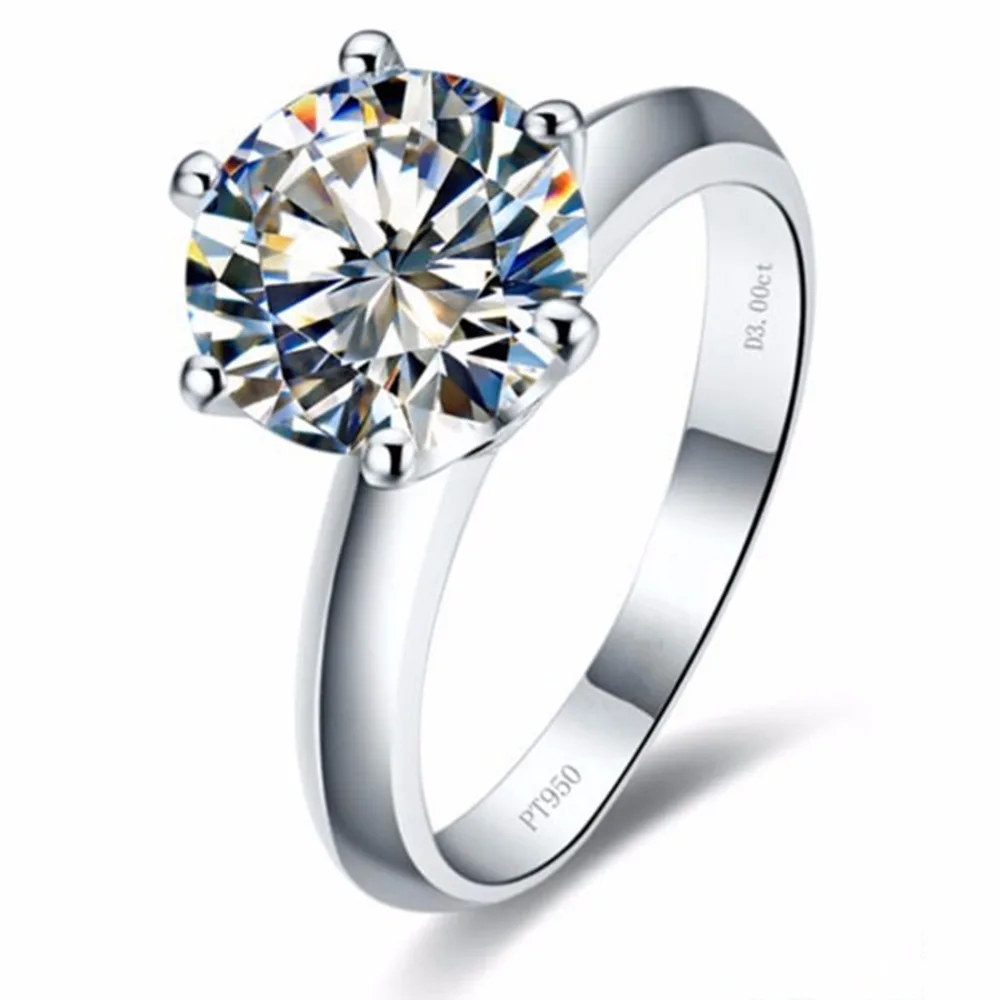 Фото 3CT Solitaire 18K золотое ювелирное изделие SONA бриллиантовое обручальное кольцо для