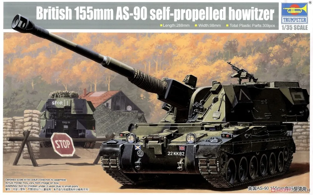 1/35 trumpeter 00324 британская 155 мм AS-90 самоходная модель оружия hobby | Игрушки и хобби