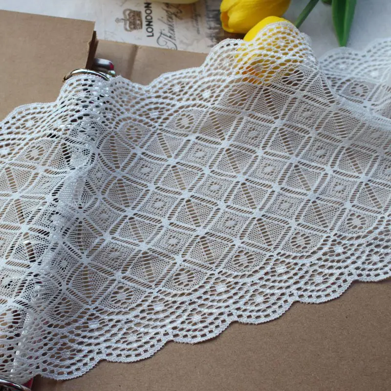 Украшение для волос ручной работы 3 ярда широкая эластичная белая кружевная