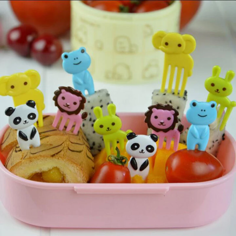 Cobee 6/10 шт. животных Тип Bento Еда фрукты выбирает вилки Коробки для обедов дома Кухня Декор питания не Закладка для книги