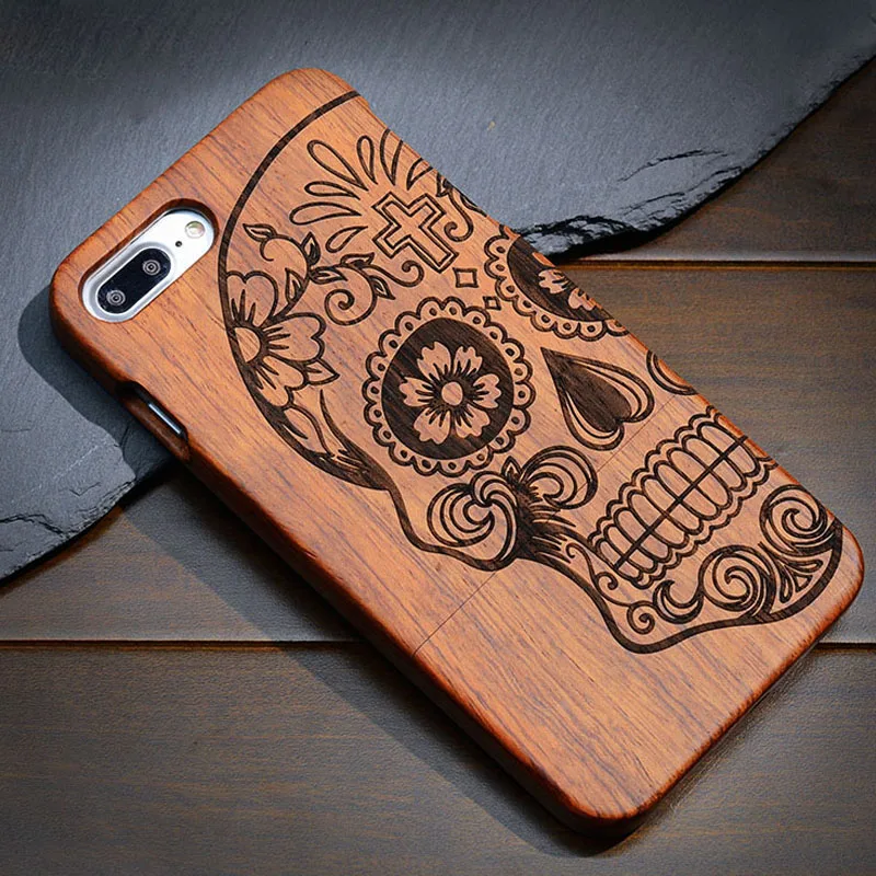 BROEYOUE чехол для iPhone 8 7 6 6S Plus 5 5S SE 100% натуральный бамбук резьба дизайн Роскошный