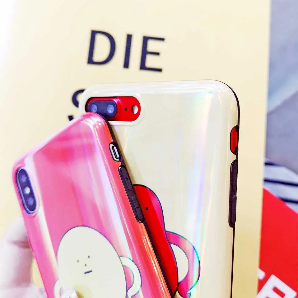 Cartoon couple mobile phone case For iPhone 6 6S 7 8 Plus Drop-proof Back Covers Funda TPU iphone X |