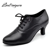 ladingwu pointe dance shoes womens genuine leather shoes for ballroom dancing latin woman salsa teacher dance shoes heel 5cm