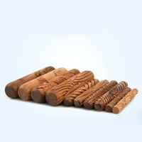 wood texture roll pressed printing texture tools polymer clay ceramic pottery tools rolling pin 10pcsset