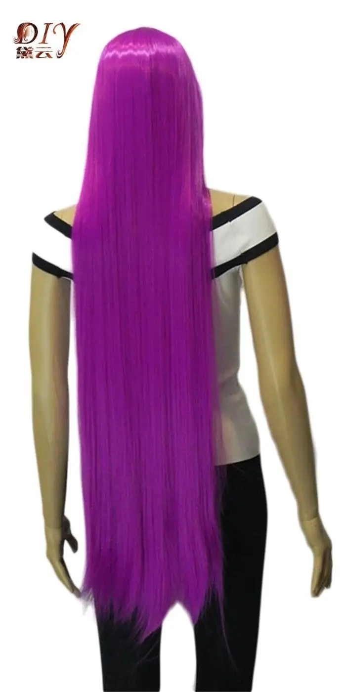 dd002972 Stylish Women Purple Straight Daily Cosplay Wig Hair Full Long Wigs |