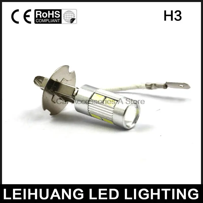 2 шт. H3 светодио дный 10SMD 5630 White High Мощность Туман дальнего света Лампа ДРЛ|Фара для
