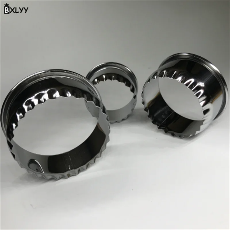 BXLYY2019 Новинка 3 шт. Толстая волнистая круглая форма для теста из нержавеющей стали