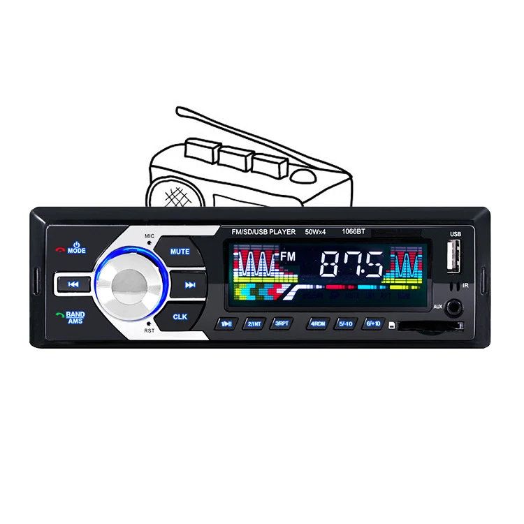 Автомобильный тюнер 12V стерео bluetooth FM Радио Аудио плеер телефон USB/SD MMC порт с In Dash 1