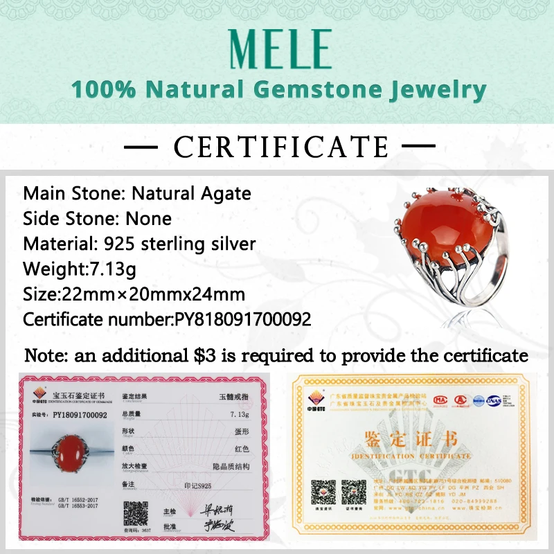 Natural south red agate rings for women and man 15X20mm big oval cut 925 sterling silver gemstone fine jewelry Festival gifts | Украшения и