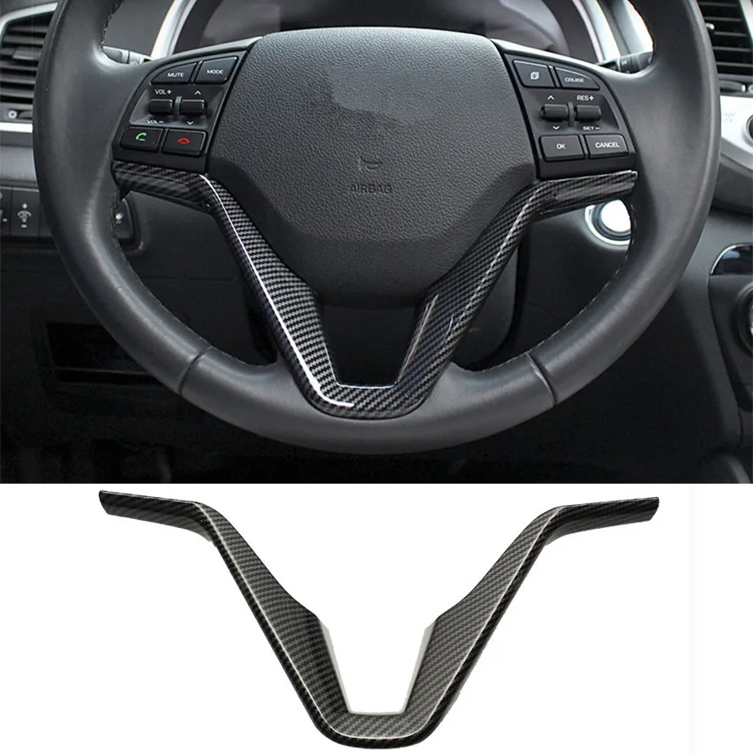 

For Hyundai Tucson 2018 2017 2016 2015 Car Steering Wheel Decoration Bezel Cover Trim Car Styling Stickers ABS