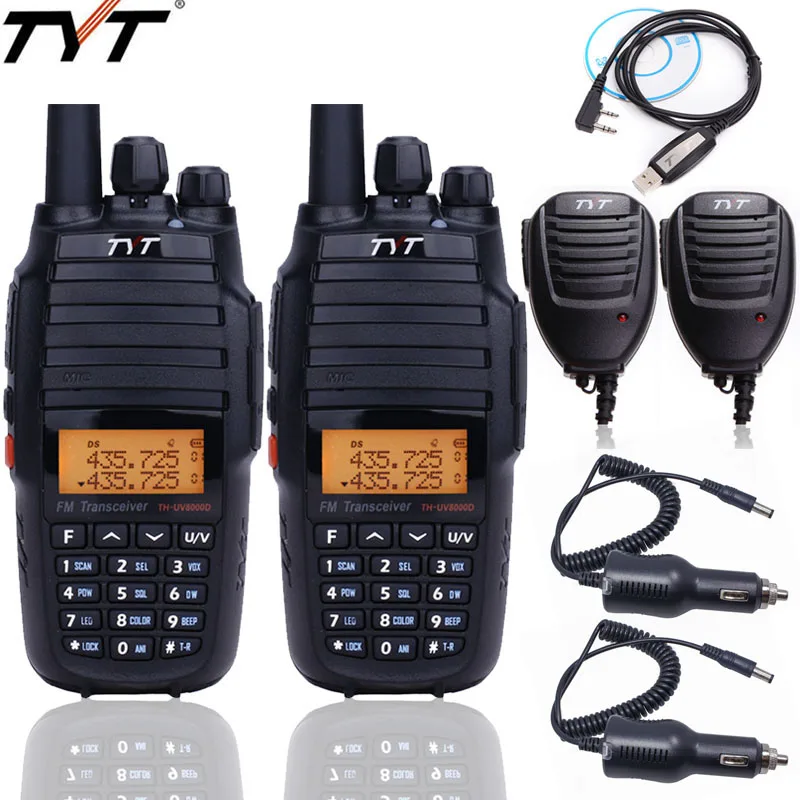 2Pcs TYT TH-UV8000D Walkie Talkie Cross-band Repeater 10Watts Dual Band 136-174/400-520MHz 3600mAh Handheld Function Ham Radio | Мобильные