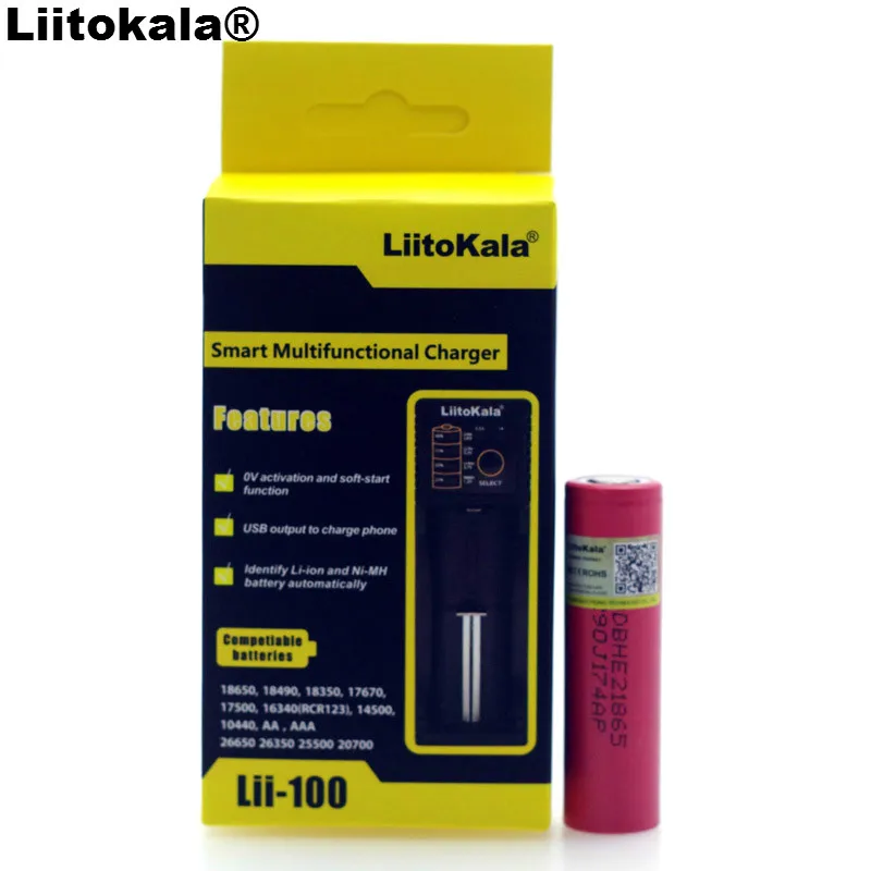 Liitokala Lii-100 1 2 В 3 7 AA 18650 18350 26650 14500 21700 литиевая батарея зарядное устройство NiMH HE2 2500