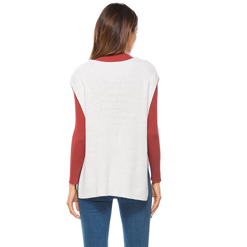 

Women Wrap Swing Knitting Shirt Sleeveless Knitted Sweater Split Side Sweaters Female Pullover Blouse Vest Tank Top Tunic Coat