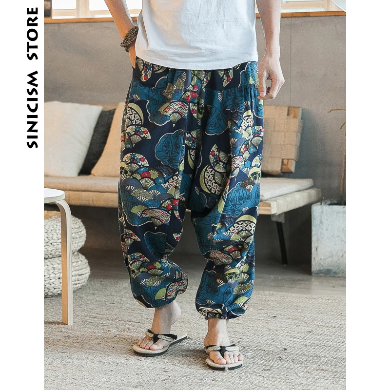 Sinicism Store мужские шаровары 2019 Мужская Уличная одежда брюки с цветочным рисунком