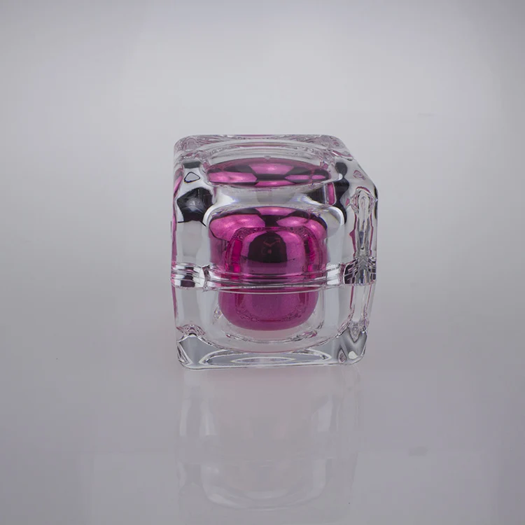 50pcs wholesale 30ml Pink crystal empty square jars with lid , pink empty 30ml square jar with lid , 30 ml square jars wholesale